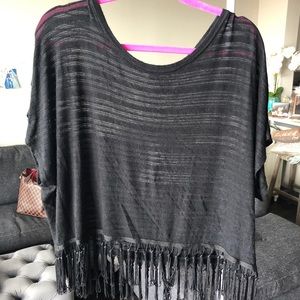 Forever 21 sheer top with tassel detail